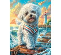 Westie Puppy with A Rainbow Scarf 1000 Pcs Jigsaw Puzzle Bundle Scenery Science Fiction Puzzle for Adults Teens 14+ Fun Family Game Mindful Activity Spring Gift Precision Cut Board 1000 PCS