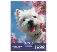 Westie Puzzle 1000 Pieces Jigsaw Puzzle Educational Game Challenge Difficult Hard Puzzle for Adults & for Age 12 And Up 38x26cm/1000pcs