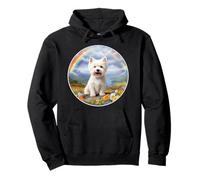 Westie Rainbow Bridge Cute West Highland Terrier Dog Art Pullover Hoodie
