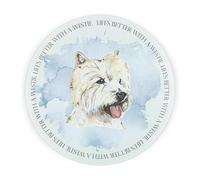Westie Round Glass Worktop Saver - Life's Better with a Dog Gift - Textured Kitchen Chopping/Cutting Board Worktop Protector with Non-Slip Feet 30cm x 30cm (12" x 12")