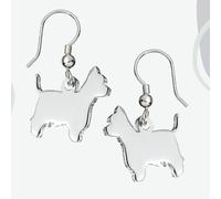 Westie Silhouette Silver Earrings