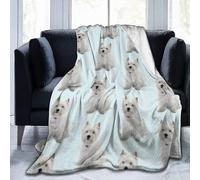 Westie Stripe Ultra-soft Micro Fleece Blanket Flannel Fleece Soft And Warm Plush Sofa Bed Couch Living Room