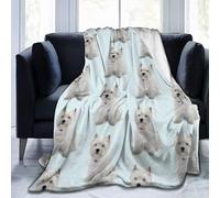 Westie Stripe Ultra-soft Micro Fleece Blanket Flannel Fleece Soft And Warm Plush Sofa Bed Couch Living Room