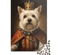 Westie The King Jigsaw Puzzles Game Adult 1000 Piece Jigsaw Wooden Creative Jigsaw Puzzle Decompressing Game 1000pcs (75x50cm)