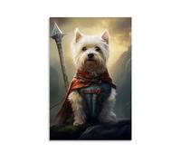 Westie Viking Poster Wall Art Poster Gift For Friend Bed Room Living Room Decor Modern Aesthetic Poster Decorative Painting Canvas Wall Posters And Art Picture Print Modern Family Decor Posters Unf