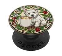 Westie West-Highland Terrier Puppy Dog Mug Coffee Morning PopSockets Adhesive PopGrip
