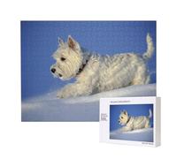 Westie Winter West Highland White Terrier Dogs,500 Pieces Wooden Jigsaw Family Game Jigsaw Puzzles for Adults Teens Home Decor