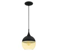 Westinghouse 1 Light Indoor Pendant Single Light Fixture matte black and amber