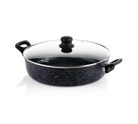 Westinghouse 32Cm Low Casserole Dish Non Stick Induction Compatible Forged Aluminium Glass Lid Dishwasher Safe Cookware