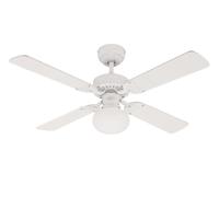 Westinghouse Vegas Ceiling Fan with Light, White/Pine, Quiet