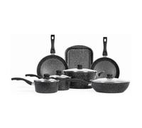 Westinghouse Cookware Essentials 11 Piece Non-Stick Cookware Set, Induction Compatible, Forged Aluminium, Black Marble Coating