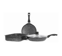 Westinghouse Cookware Essentials 4 Piece Set Non-Stick Roasting Tin Pancake Pan Frying Pan Lid Induction Compatible
