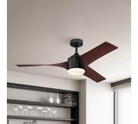 Westinghouse Lighting 72270 Evan, Modern LED Ceiling Fan with Light and Remote Control, 132 cm, Matte Black Finish, Opal Frosted Glass