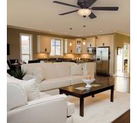 Westinghouse Everett ceiling fan with light, wood finish, quiet