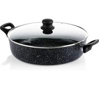 Westinghouse Frying Pan with Lid Non Stick - Ø 32 cm Saute Pan - Casserole Dish for Induction Gas Electric & Ceramic Hob - Black Marble