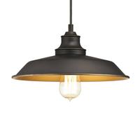 Westinghouse Iron Hill pendant light, black, metal, E27