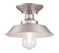 Westinghouse Lighting 63700 Iron Hill 22 cm, One-Light Indoor Semi-Flush Mount Ceiling Fixture, Brushed Nickel Finish