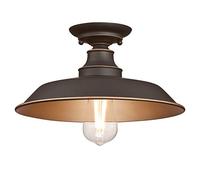 Westinghouse Lighting 63703 Iron Hill 30 cm, One-Light Indoor Semi-Flush Mount Ceiling Fixture, Oil Rubbed Bronze Finish with Highlights