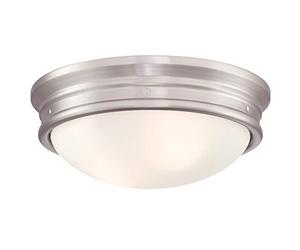 Westinghouse Lighting 63707 Sophia 33 cm, Two-Light Indoor Flush Mount Ceiling Fixture, Brushed Nickel Finish with Frosted Glass