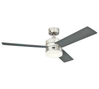 Westinghouse Lighting 72054 Alta Vista 122 cm Stainless Steel Indoor Ceiling Fan, Dimmable LED Light Kit with Opal Frosted Glass