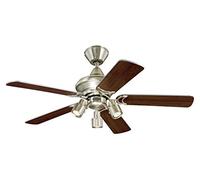Westinghouse Lighting 72114 Kingston Three-Light 105 cm Five-Blade Indoor Ceiling Fan, Brushed Aluminum Finish