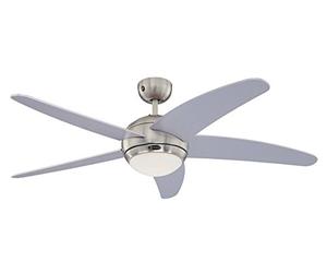 Westinghouse Lighting 72220 Bendan One-Light 132 cm Five-Blade Indoor Ceiling Fan, Satin Chrome Finish with Opal Frosted Glass