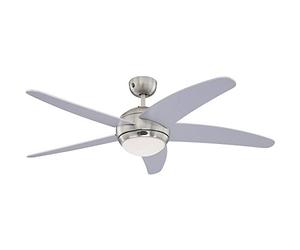 Westinghouse Lighting 72220 Bendan One-Light 132 cm Five-Blade Indoor Ceiling Fan, Satin Chrome Finish with Opal Frosted Glass