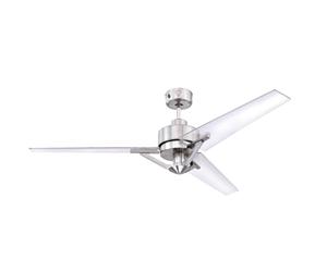 Westinghouse Lighting 72255 Julien, Modern Industrial Ceiling Fan with Remote Control, 137 cm, Brushed Nickel Finish
