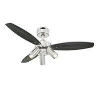 Westinghouse Lighting 72290 Jet Plus Three-Light 105 cm Three-Blade Indoor Ceiling Fan, Brushed Nickel Finish with Spot Lights