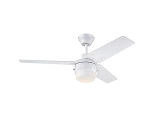 Westinghouse Lighting 73042 Talia, Modern Ceiling Fan with Light, 105 cm, White Finish, Opal Frosted Glass
