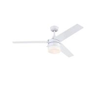 Westinghouse Lighting 7316640 132 cm Riverton Modern Matte White Indoor/Outdoor Ceiling Fan, Light Fixture with Opal Frosted Glass