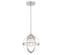63620 Stella Mira One-Light Indoor Pendant, Brushed Nickel Finish