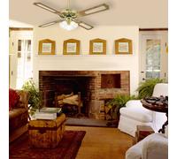Westinghouse Monarch Trio ceiling fan, brass, quiet