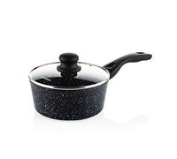 Westinghouse Non Stick Saucepan with Lid - Ø 18 cm Saute Pan for Induction Gas Electric & Ceramic Hob - Black Marble