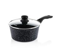 Westinghouse Non Stick Saucepan with Lid - Ø 20 cm Saute Pan for Induction Gas Electric & Ceramic Hob - Black Marble