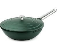 Westinghouse Performance Series Large Wok Non Stick - 28cm Induction Wok with Lid - Lightweight Cast Aluminium - for Induction Hobs All Others & Oven Proof - Stainless Steel Handle - Green