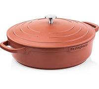 Westinghouse Performance Series WCCC0095L28OR High Rim Sauté Pan - 28 cm Serving Pan for Induction Cookers - Pan with Lid for All Types of Hobs and Oven-Safe - Includes Handle Holder - Red