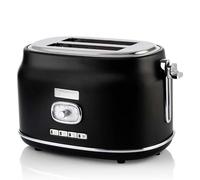 Westinghouse Retro 2-Slice Toaster - Six Adjustable Browning Levels - with Self Centering Function & Crumb Tray - Including Warm Rack for Bread, Bagels, Sandwiches, & Croissants - Black