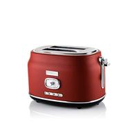 Westinghouse Retro 2-Slice Toaster - Six Adjustable Browning Levels - with Self Centering Function & Crumb Tray - Including Warm Rack for Bread, Bagels, Sandwiches, & Croissants - Red