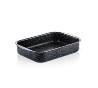 Westinghouse Roasting Tin, Casserole Dish 30 Centimeters with Black Marble Finish, Baking Trays for Oven Non-Stick Dishwasher Safe, Roasting Tray
