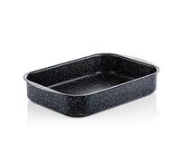 Westinghouse Roasting Tin, Casserole Dish 35 Centimeters with Black Marble Finish, Baking Trays for Oven Non-Stick Dishwasher Safe, Roasting Tray