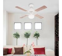 Westinghouse Vegas Ceiling Fan with Light, White/Pine, Quiet