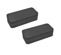 WESTKAIBA Tin Box Toy Can Square Storage Container with Size 15.3x6.6x4.0cm Black No Transparent Cover (Pack of 2)