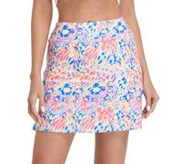 Westkun Womens Mini High Waisted Athletic Tennis Skirt with Shorts Sports Golf Running Skorts with Ball Pockets Active Workout Skirts Skorts Colored Pattern S