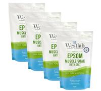 Westlab Epsom Salts 1kg - Soothe and Relax Muscles to Improve MSK Health & Comfort by Reducing Stiffness and Aching. Sports Recovery - Improved Performance. (Pack of 4)
