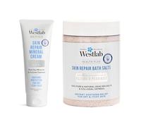 Westlab Health Plus Skin Repair Mineral Cream & Bath Salt Bundle, Soothing Protection for Itchy & Dry Skin - 1 x Skin Repair Mineral Cream (100 ml) & 1 x Skin Repair Bath Salt (900 g)