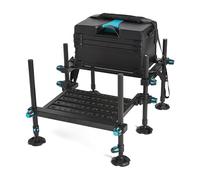 WESTLAKE Match Special Seat Box with Footplate, Four Adjustable Legs, Padded Cushion, Storage Drawers, Fishing & Angling Equipment