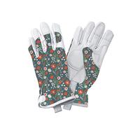 Westland Kent & Stowe Premium Leather Gardening Gloves Teal Meadow Flowers Ladies Small
