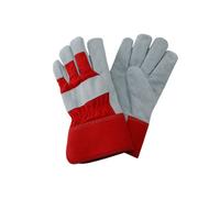 Westland Kent & Stowe Small Red Fleece Lined Rigger Gloves Durable Suede Leather Gloves For Heavy Duty Gardening Tasks