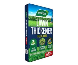 Westland Lawn Thickener 250M2 Bag Box Fast Greening Dual Action Feed & Seed Grass Seed Treatment